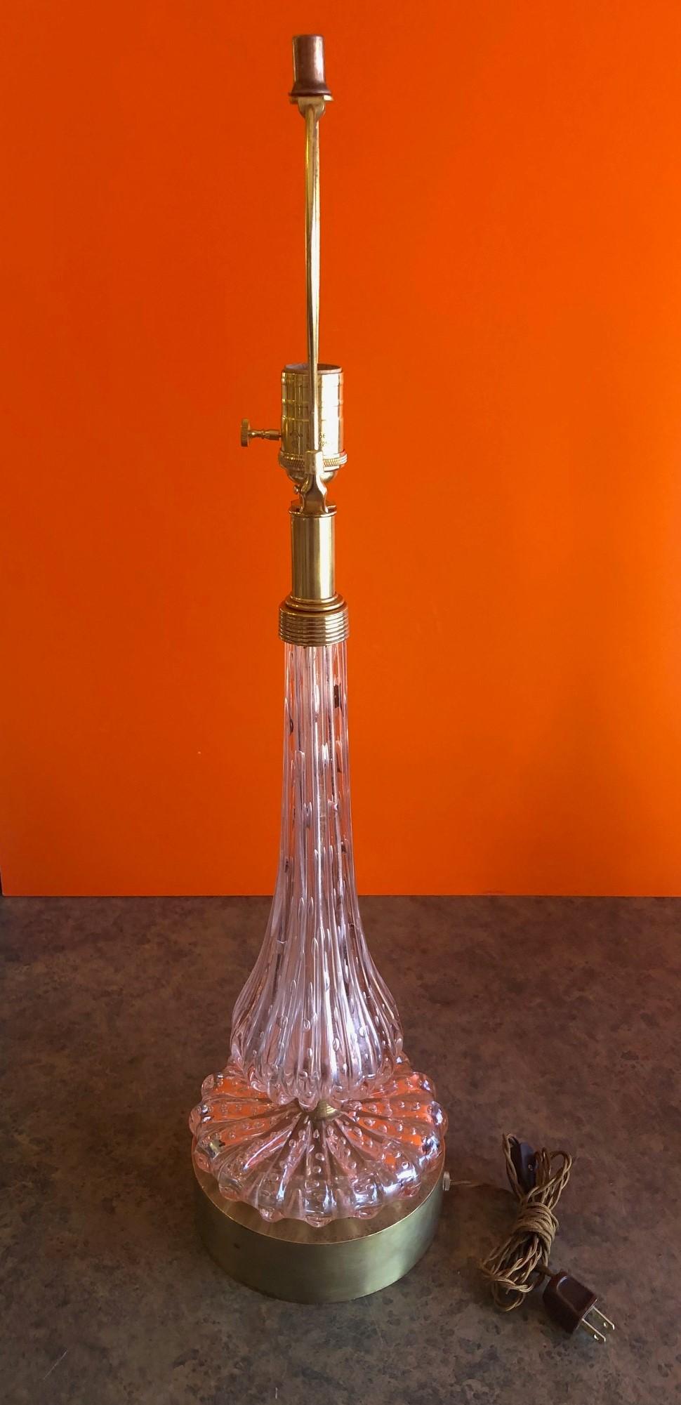 Paar Barovier & Toso Rosa Bullicante Muranoglas-Tischlampen (Glaskunst)