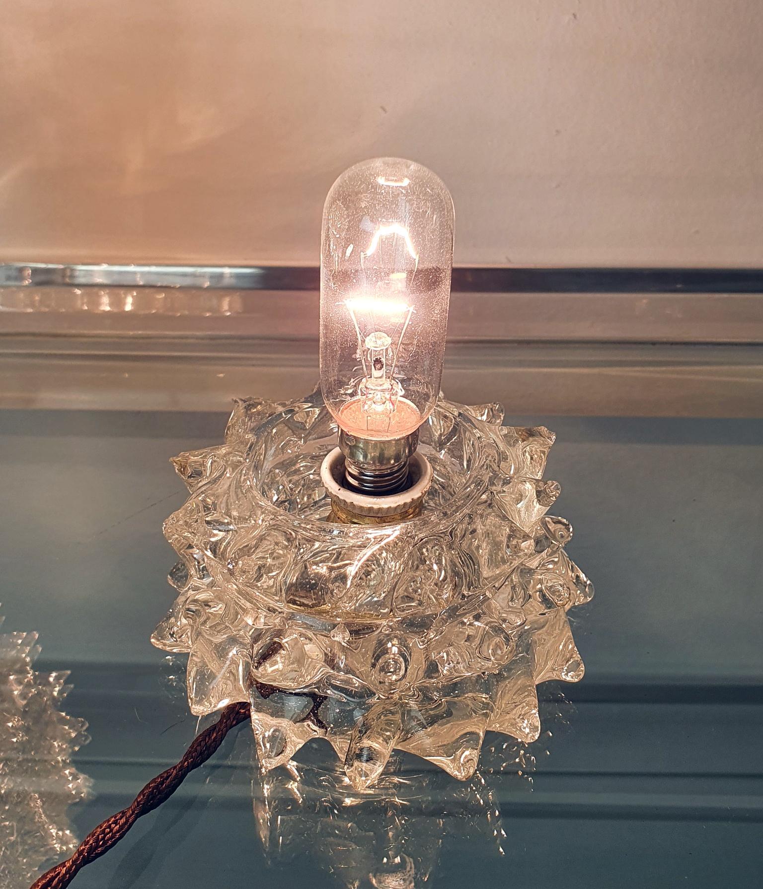 20ième siècle Paire de lampes de table Barovier & Toso Rostrato en vente