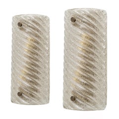 Coppia di lampade moderne in vetro di Murano in stile Barovier&Toso /cm H30