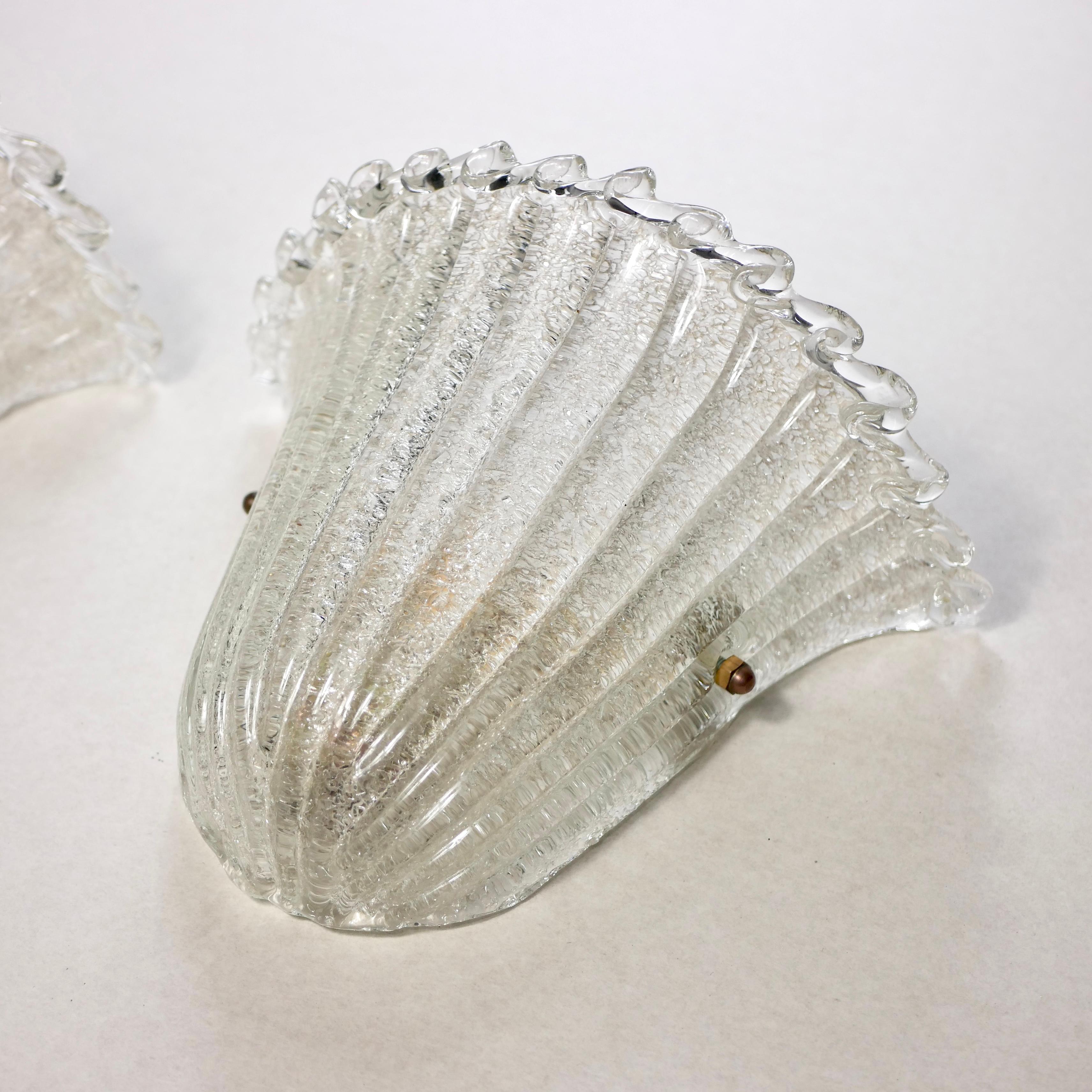 Pair of Barovier & Toso wall lights in Murano glass, 1960s 7