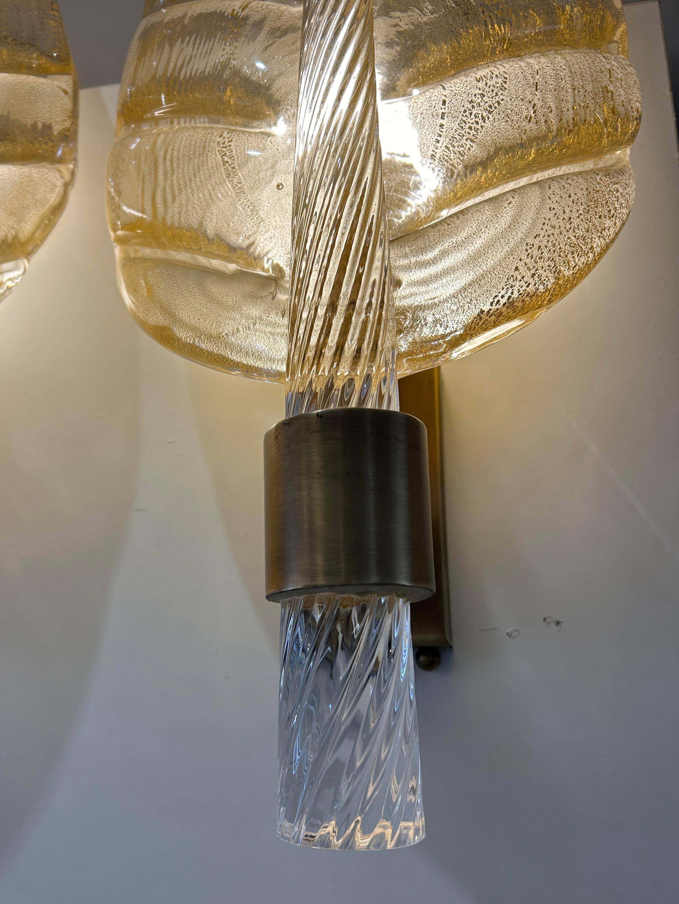 Coppia di lampade da parete Barovier&Toso in vetro di Murano in vendita 6