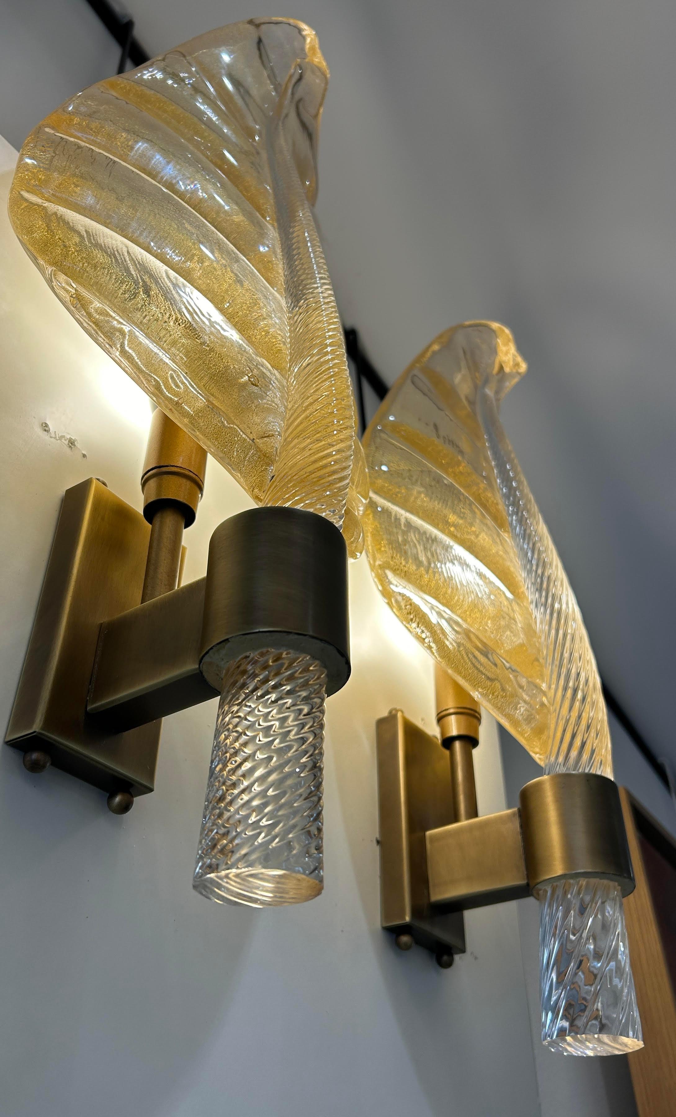 Coppia di lampade da parete Barovier&Toso in vetro di Murano in vendita 7