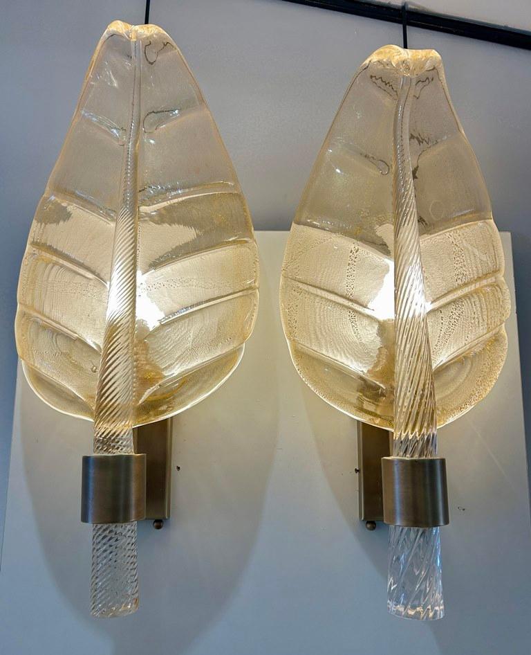Coppia di lampade da parete Barovier&Toso in vetro di Murano In condizioni ottime in vendita a Saint-Ouen, FR