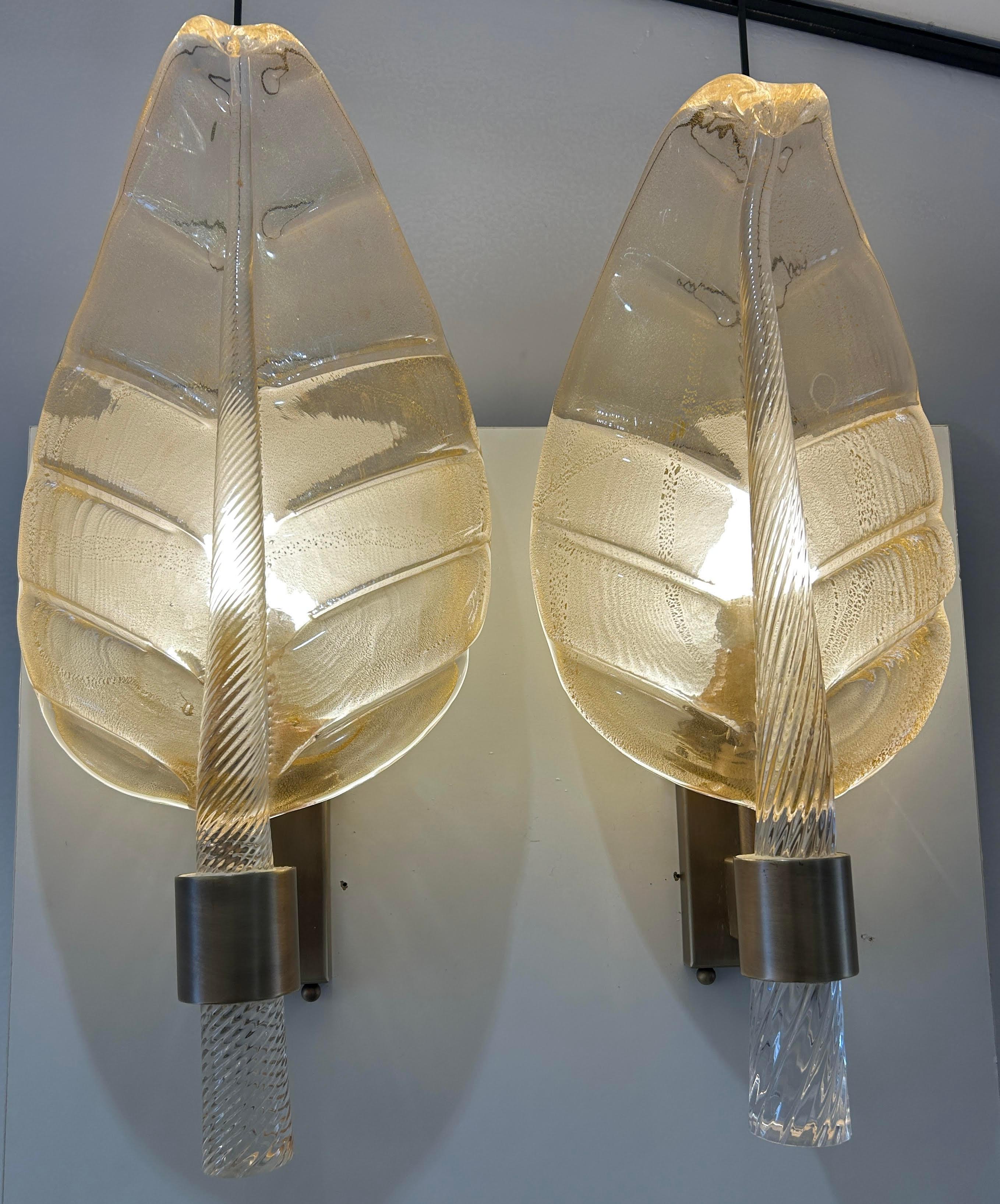 Coppia di lampade da parete Barovier&Toso in vetro di Murano in vendita 1