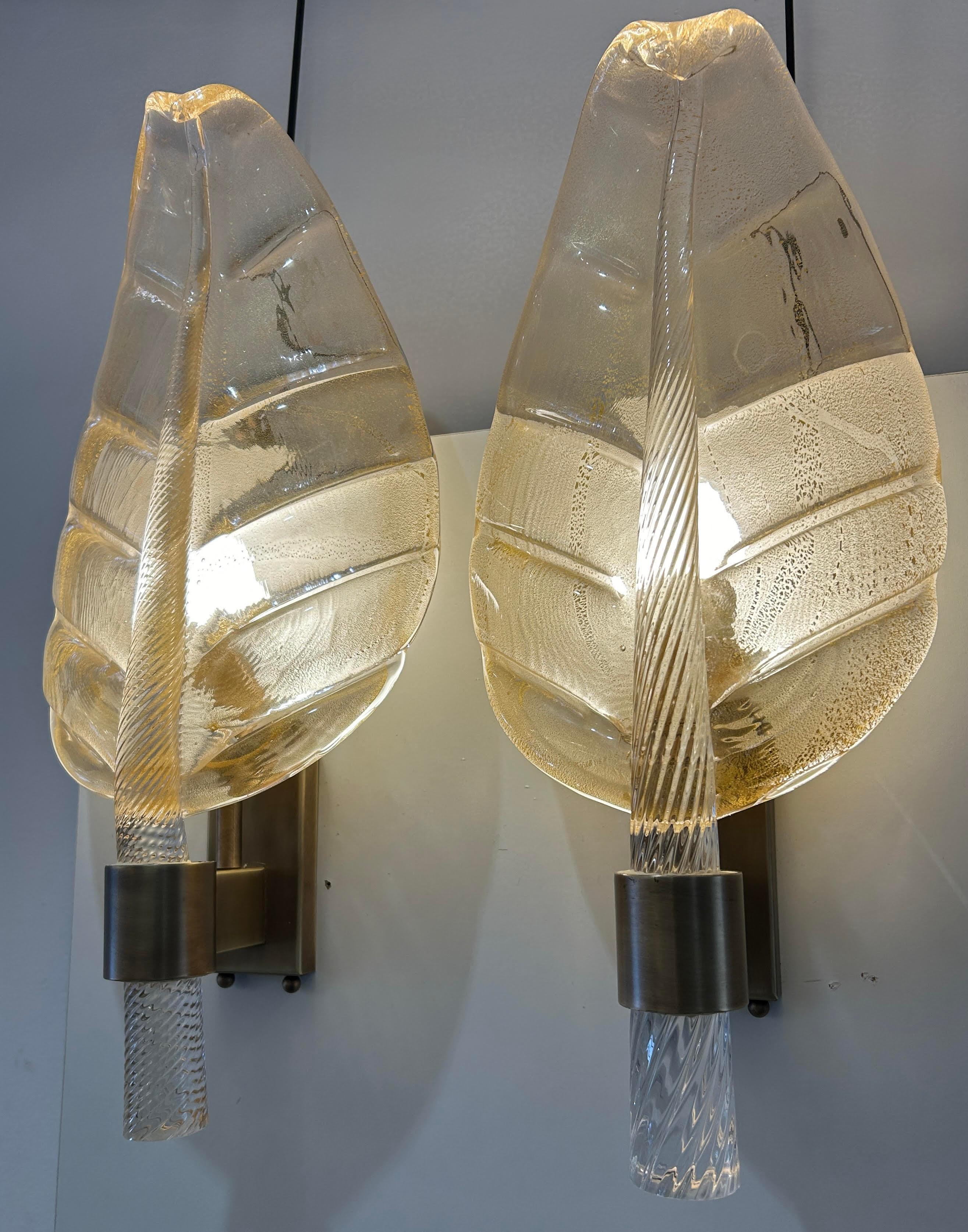Coppia di lampade da parete Barovier&Toso in vetro di Murano in vendita 2