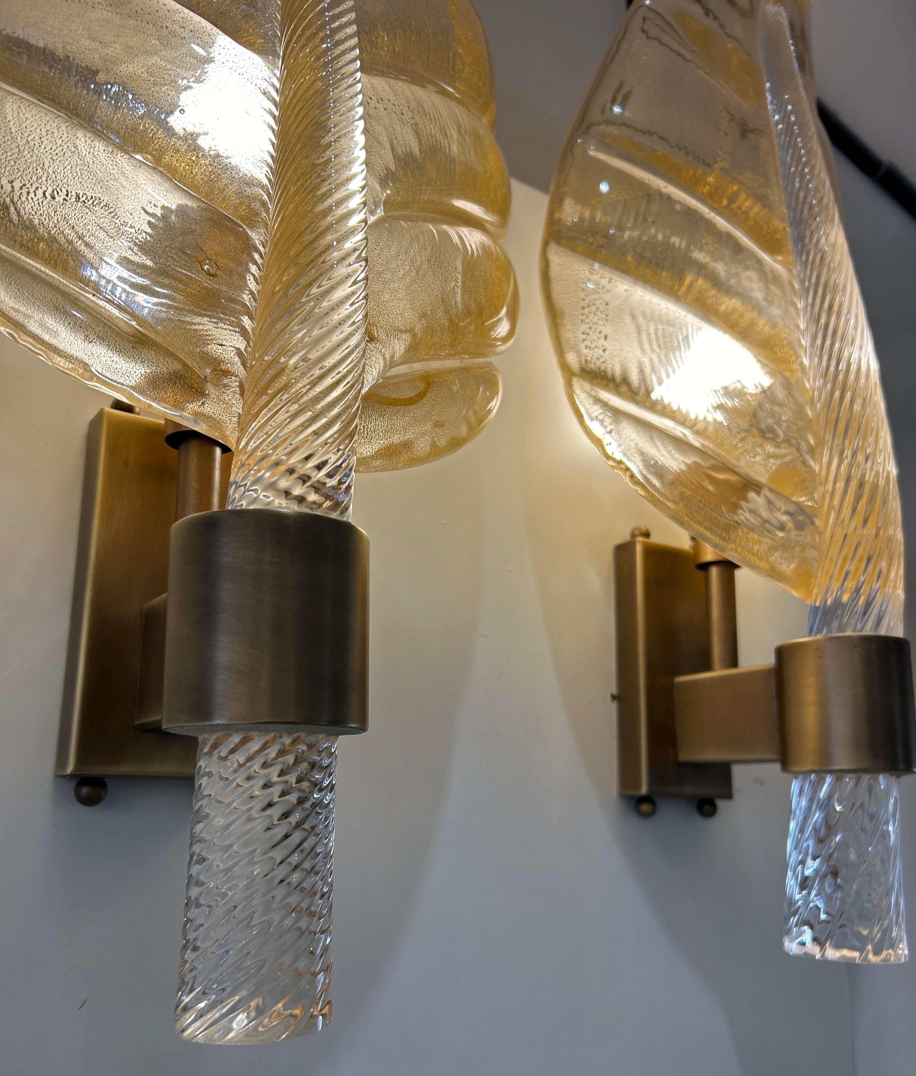 Coppia di lampade da parete Barovier&Toso in vetro di Murano in vendita 4