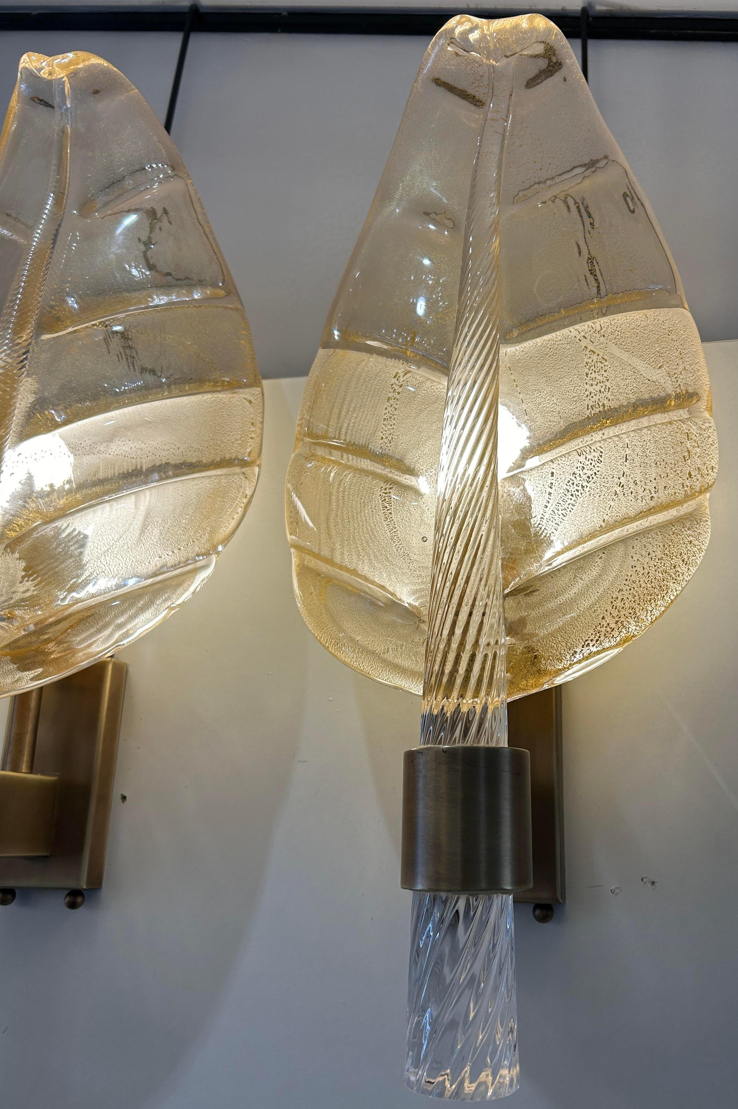 Coppia di lampade da parete Barovier&Toso in vetro di Murano in vendita 5