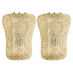 Pair of Barovier&Toso Glass and Wall Sconces, Italy 1940s