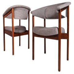 Pair of Barrel Arm Chairs by Arthur Umanoff for Madison in Original Gray Knit