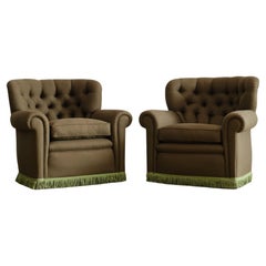 Pair of barrel back club chairs c1940