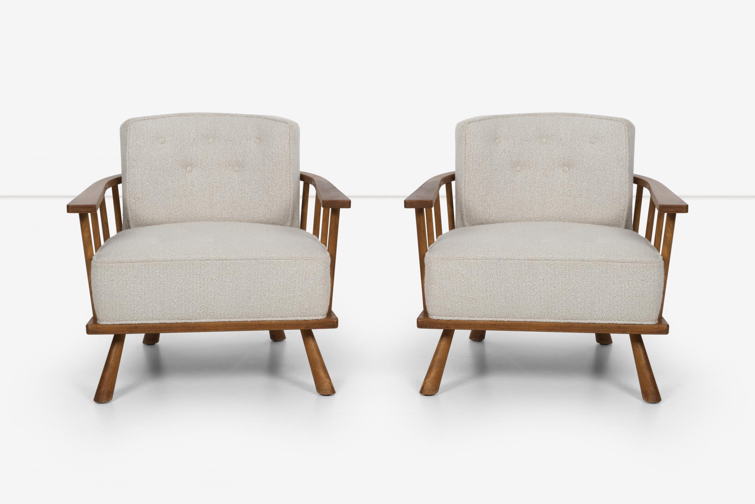 Mid-Century Modern Pair of Barrel Back Lounge Chairs by Robsjohn-Gibbings