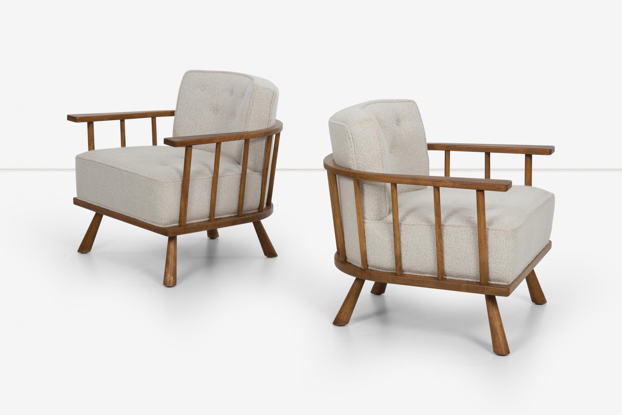 American Pair of Barrel Back Lounge Chairs by Robsjohn-Gibbings