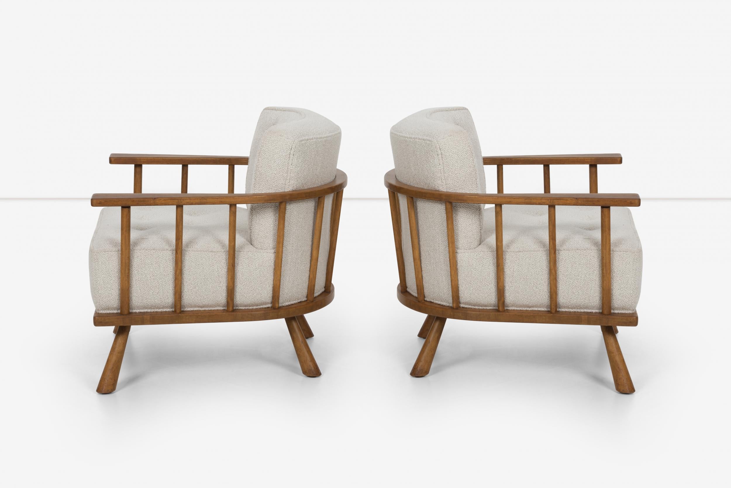 Pair of Barrel Back Lounge Chairs by Robsjohn-Gibbings In Good Condition In Chicago, IL