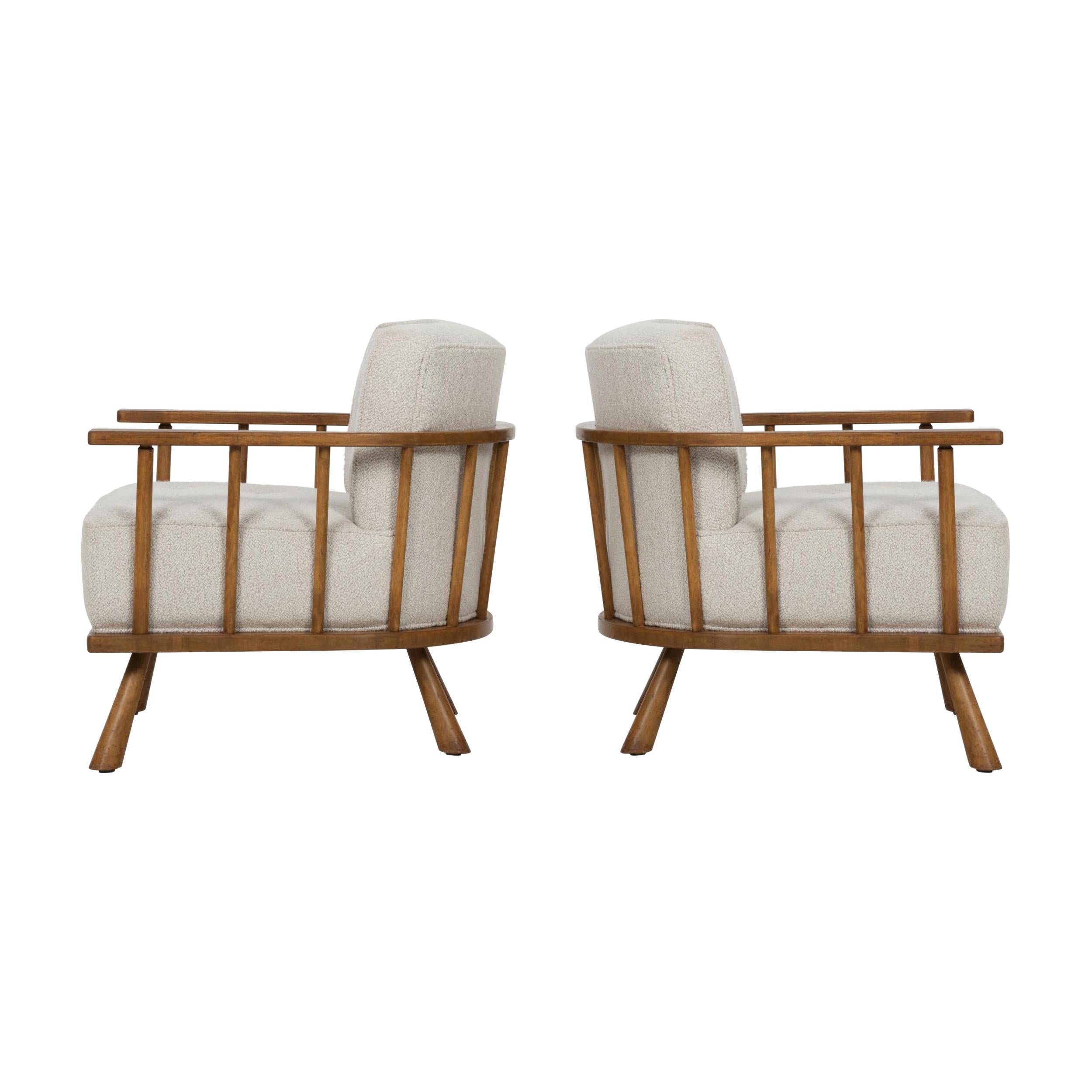 Pair of Barrel Back Lounge Chairs by Robsjohn-Gibbings