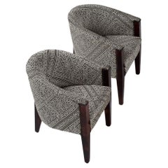 Pair of Barrel-Back Lounge Chairs, France, 1930s