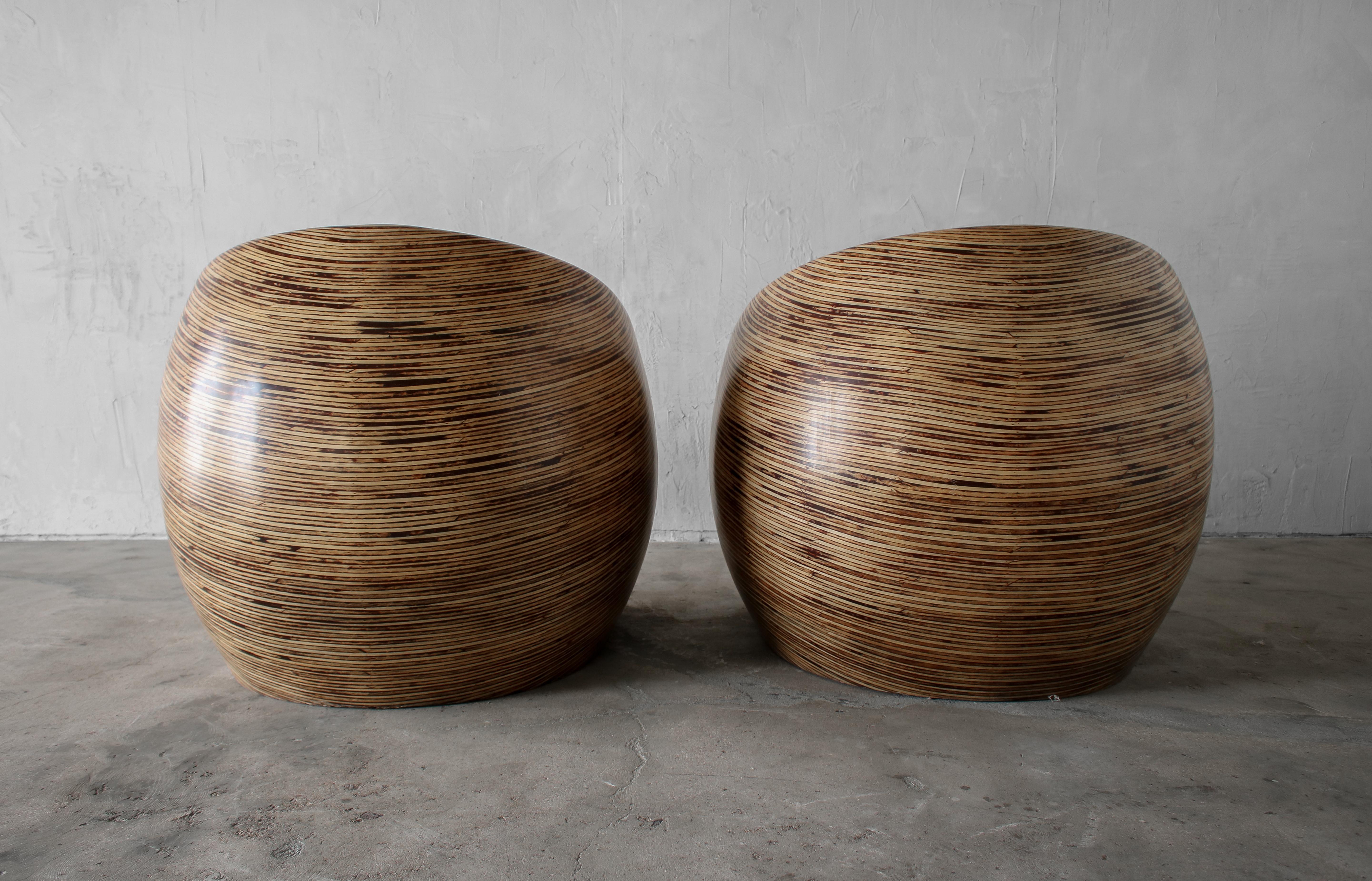 Minimalist Pair of Barrel Chairs by Clayton Tugunon for Snug
