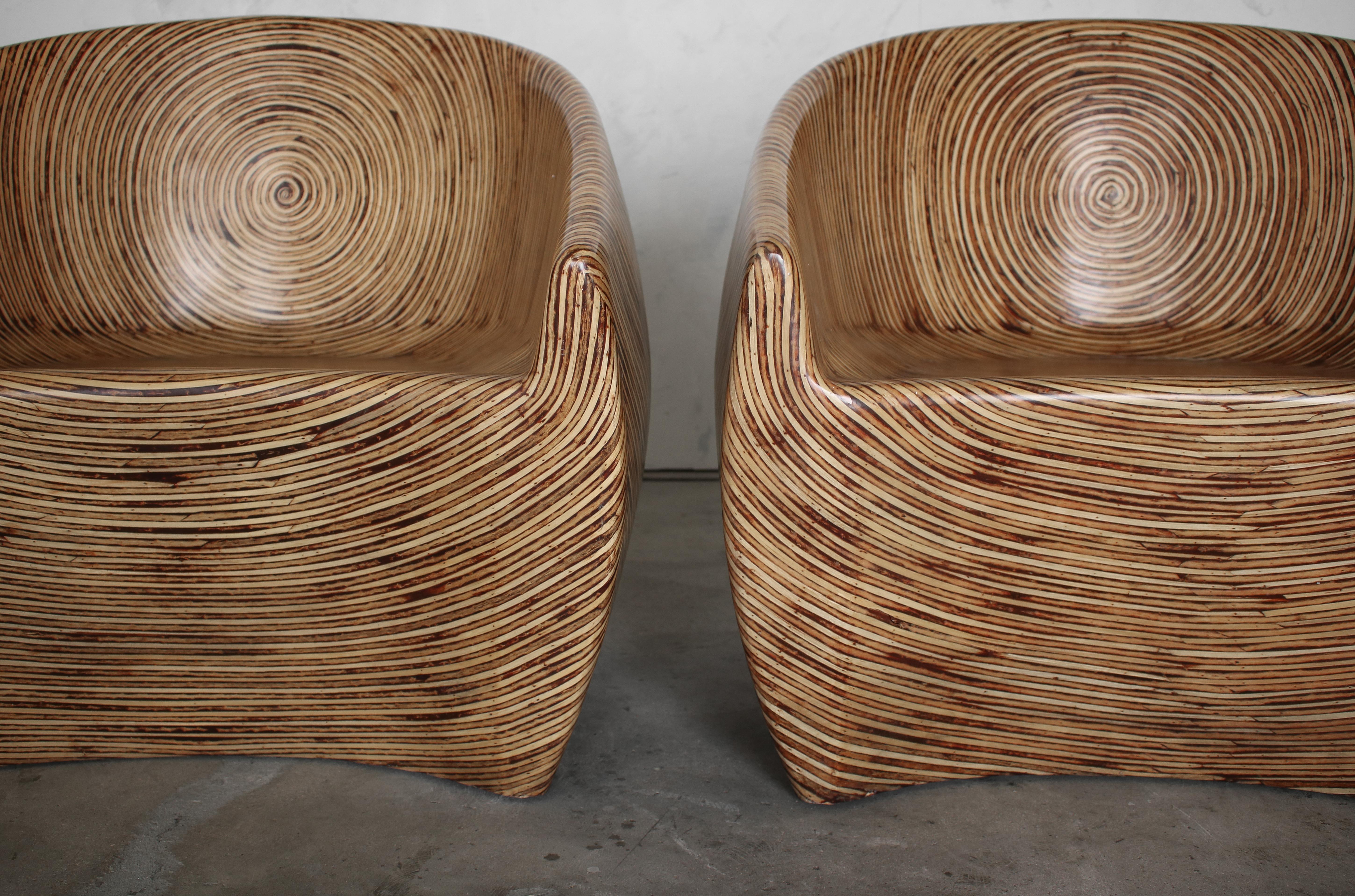 Pair of Barrel Chairs by Clayton Tugunon for Snug In Good Condition In Las Vegas, NV