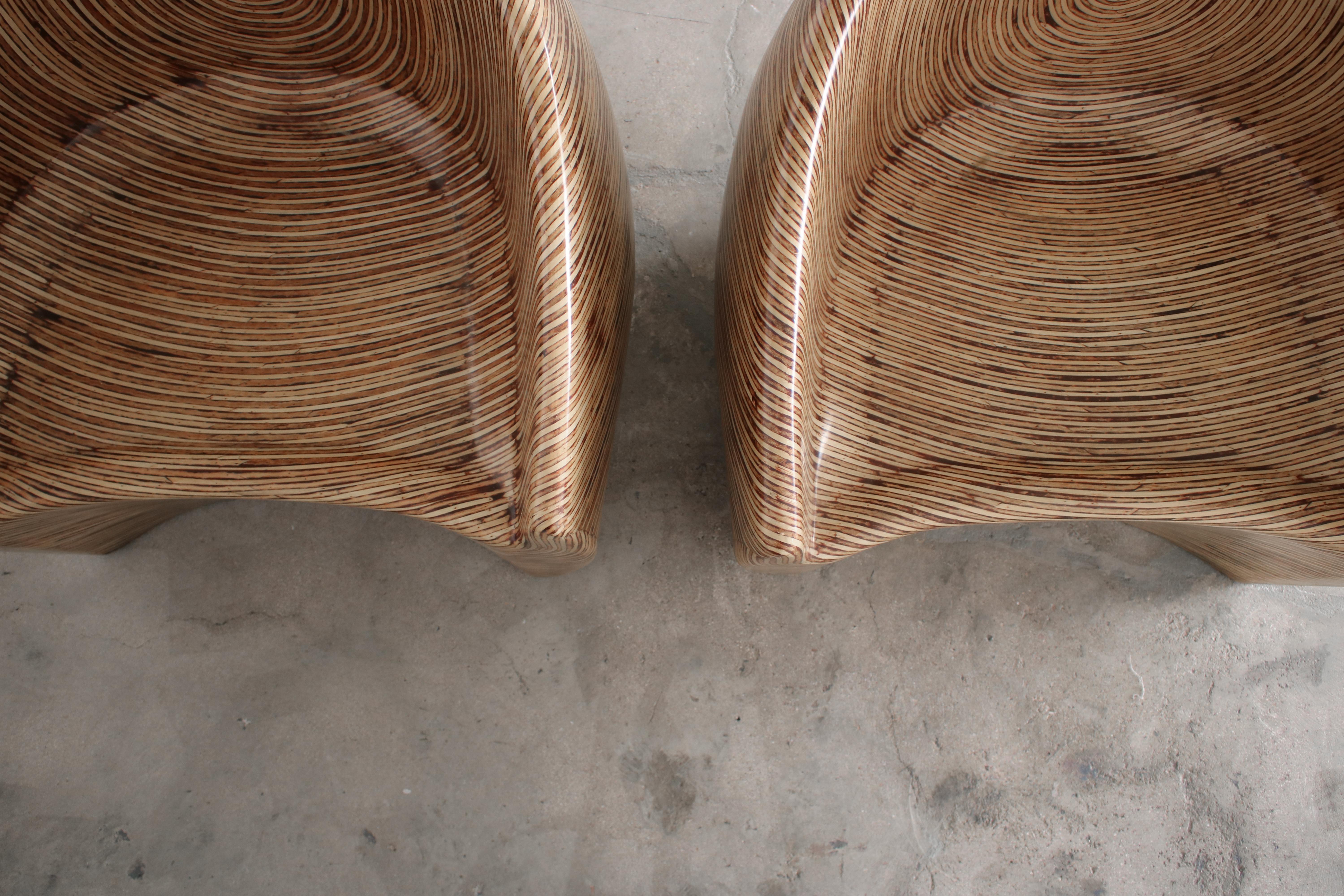 Resin Pair of Barrel Chairs by Clayton Tugunon for Snug