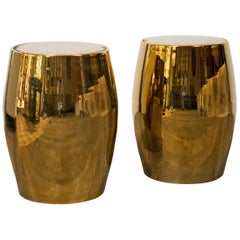 Pair of Barrel Shaped Stools / End Tables