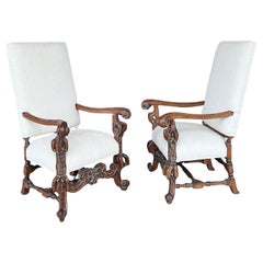 Pair of Barroque Style Carved Arm Chairs by Tomlinson/Erwin-Lambert