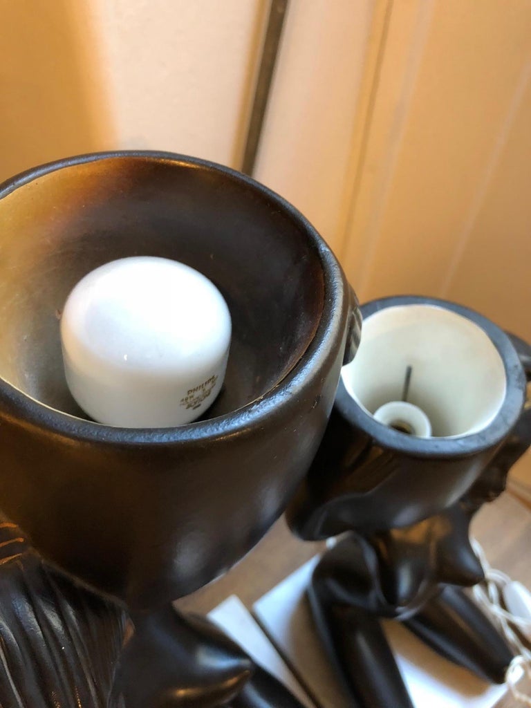 Pair of Barsony Style Ladies Lamps Original, 1950s For Sale at 1stDibs