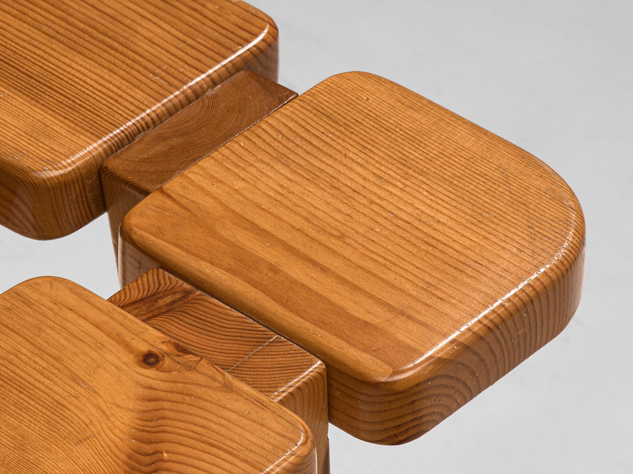 Mid-20th Century Pair of Barstools in Solid Pine by Lisa Johansson Pape