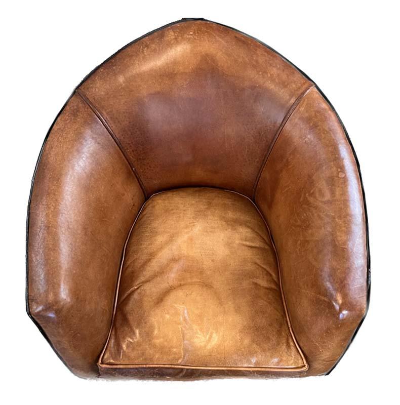 Pair of Bart Van Bekhoven, 'Cocoon' Lounge Chair, Leather, the Netherlands 1