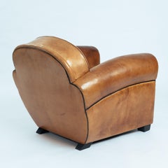 Art deco Bart van Bekhoven lounge club leather chairs,  1990s, set of 2