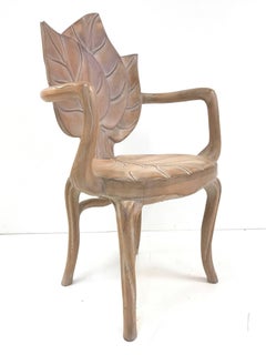 Pair of Bartolozzi & Maioli Carved Wooden Leaf Armchairs
