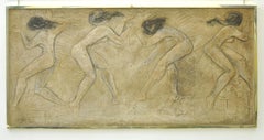 Pair of Bas-Reliefs in Scagliola with Figures of Women, England, 1940