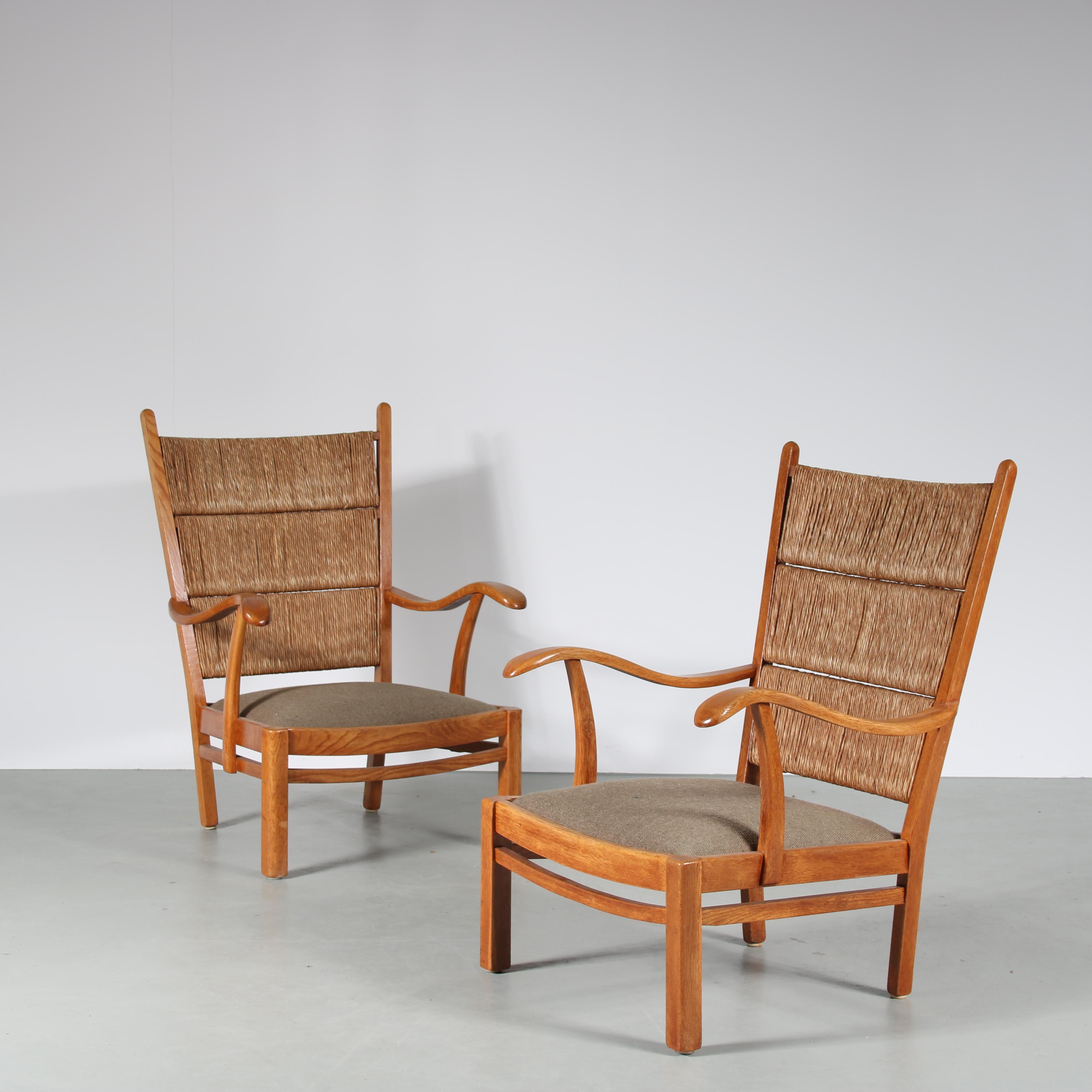 Dutch Pair of Bas Van Pelt Lounge Chairs for MyHome, Netherlands, 1950