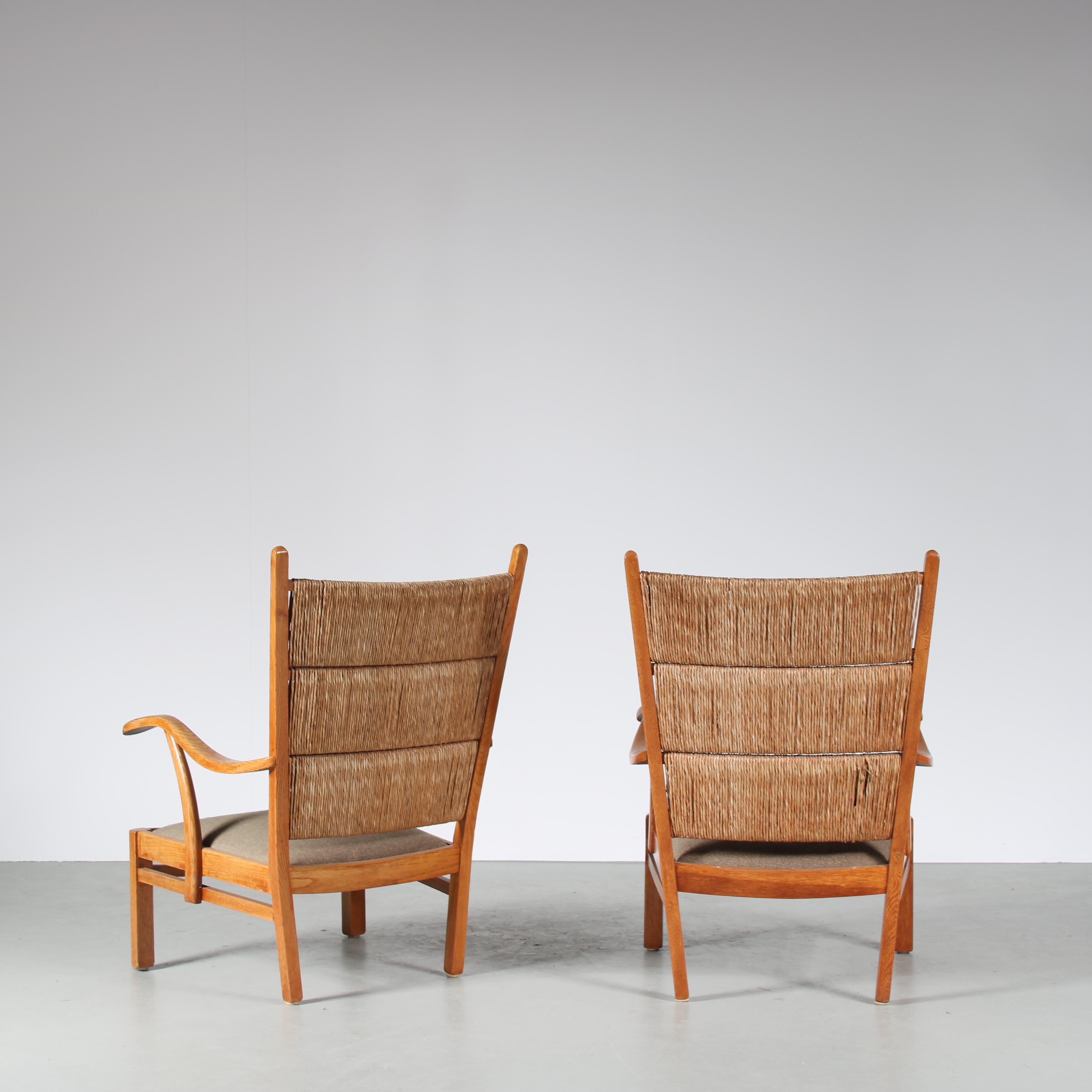 Mid-20th Century Pair of Bas Van Pelt Lounge Chairs for MyHome, Netherlands, 1950