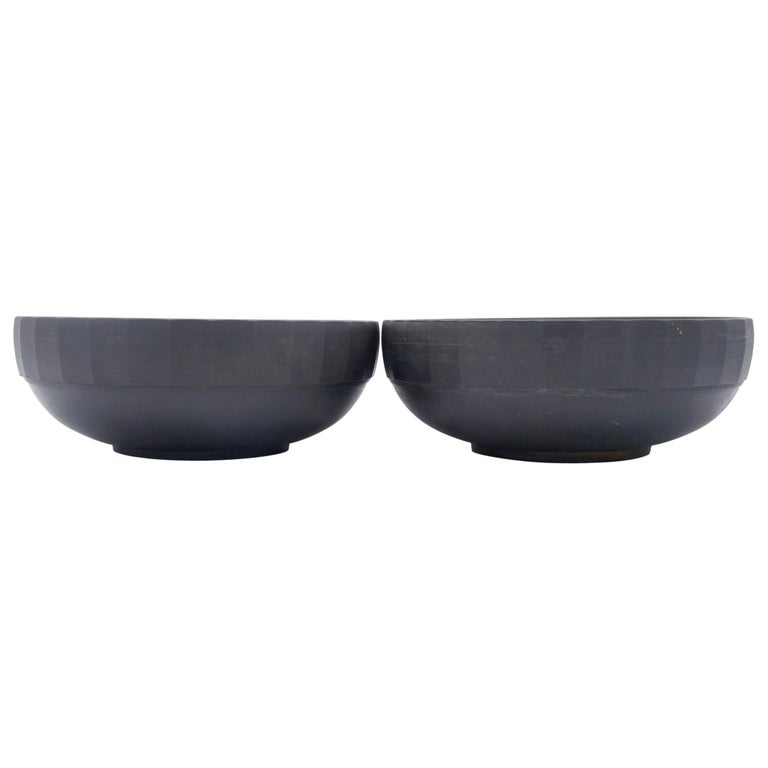 Pair of Basalt Keith Murray Large Bowls For Sale at 1stDibs