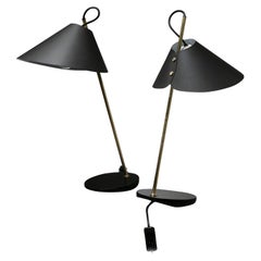 Pair of "Base Ghisa" Table Lamps by Caccia Dominioni for Azucena