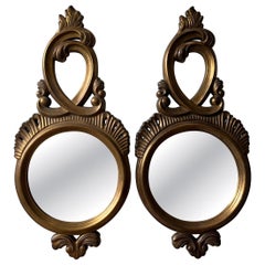 Pair of Bassett Hollywood Regency Giltwood Wall Mirrors, circa 1970s