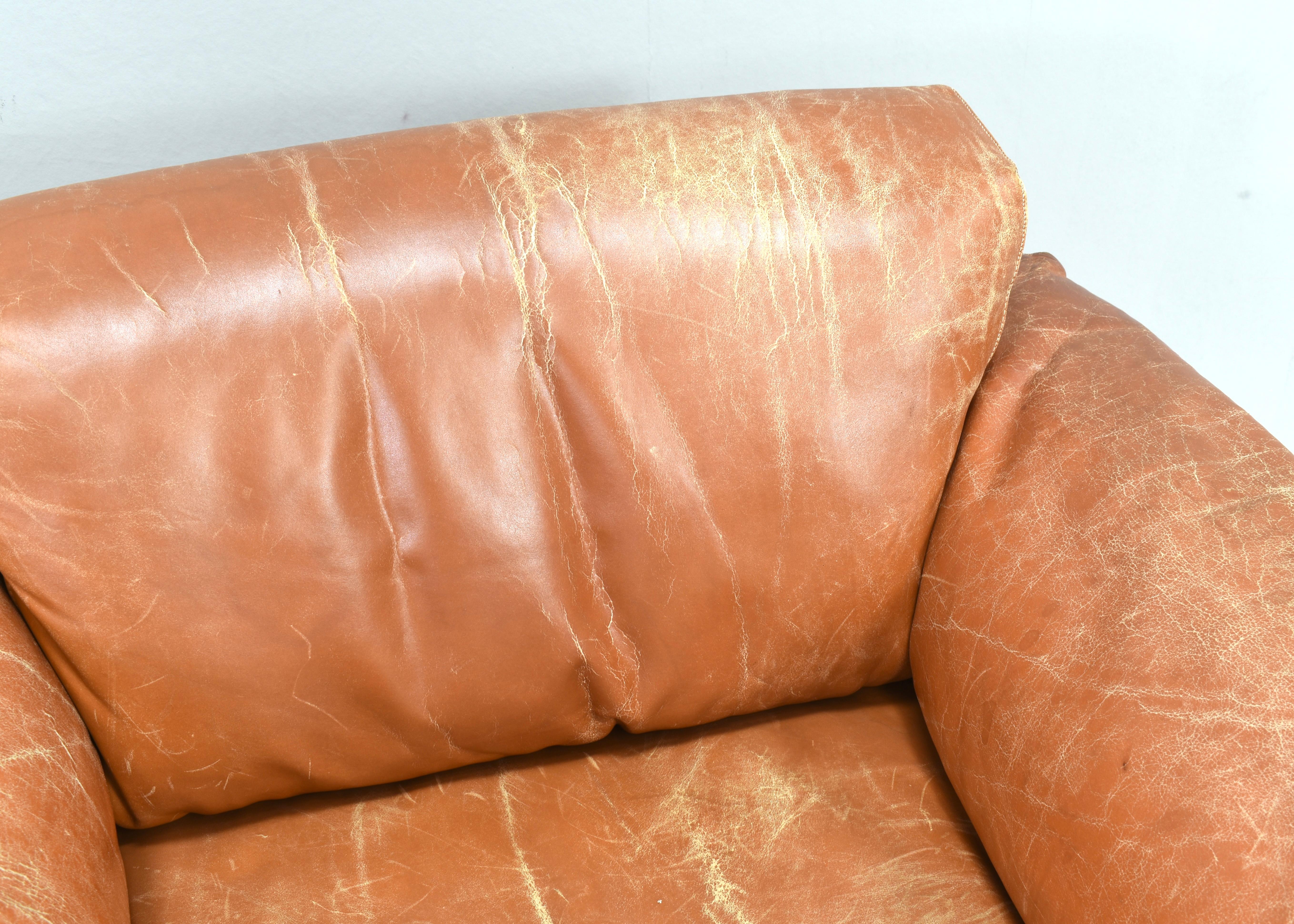 Pair of Bastiano Chairs by Tobia Scarpa in Tan Leather, Gavina, Italy, 1975 4