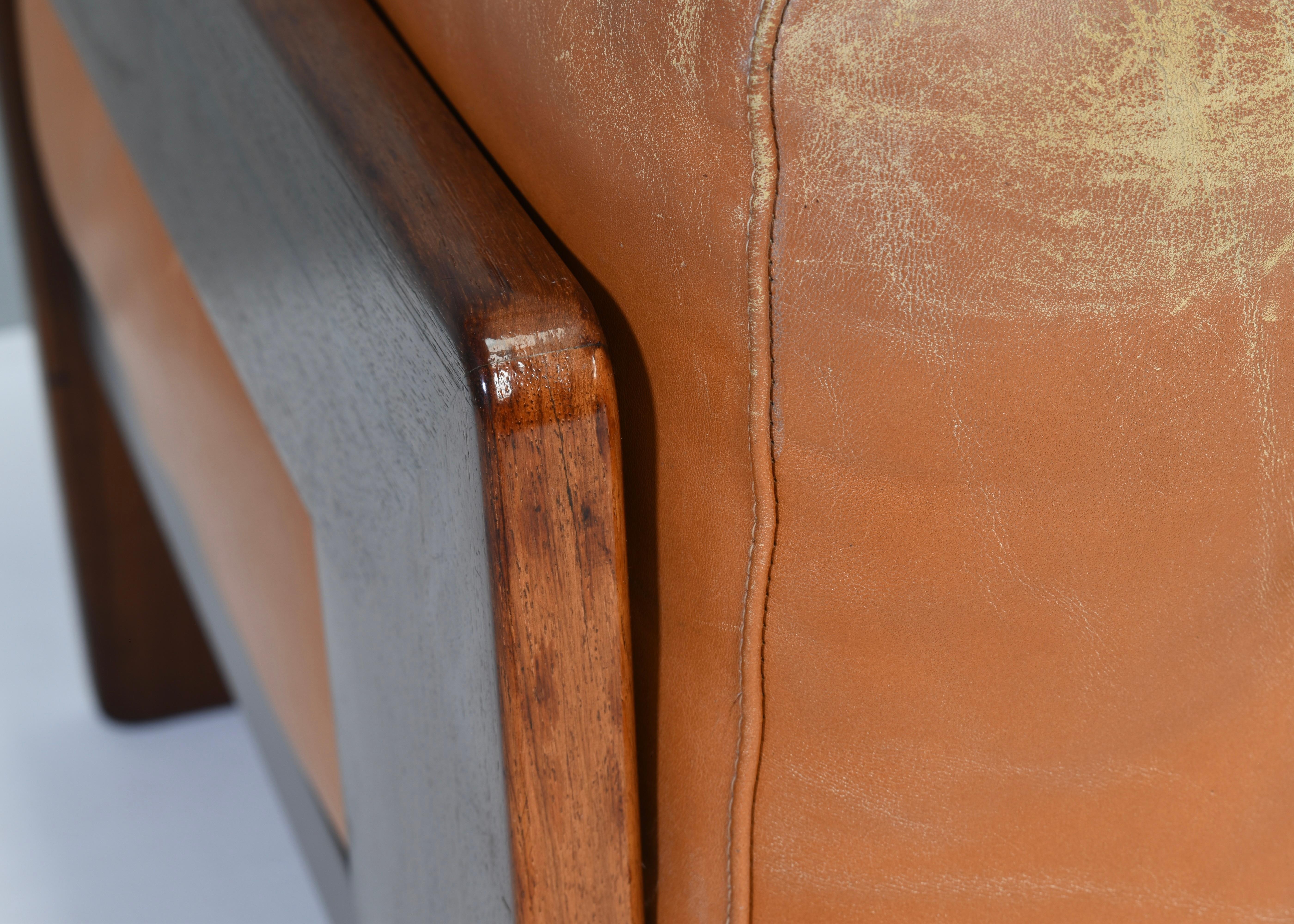 Pair of Bastiano Chairs by Tobia Scarpa in Tan Leather, Gavina, Italy, 1975 8