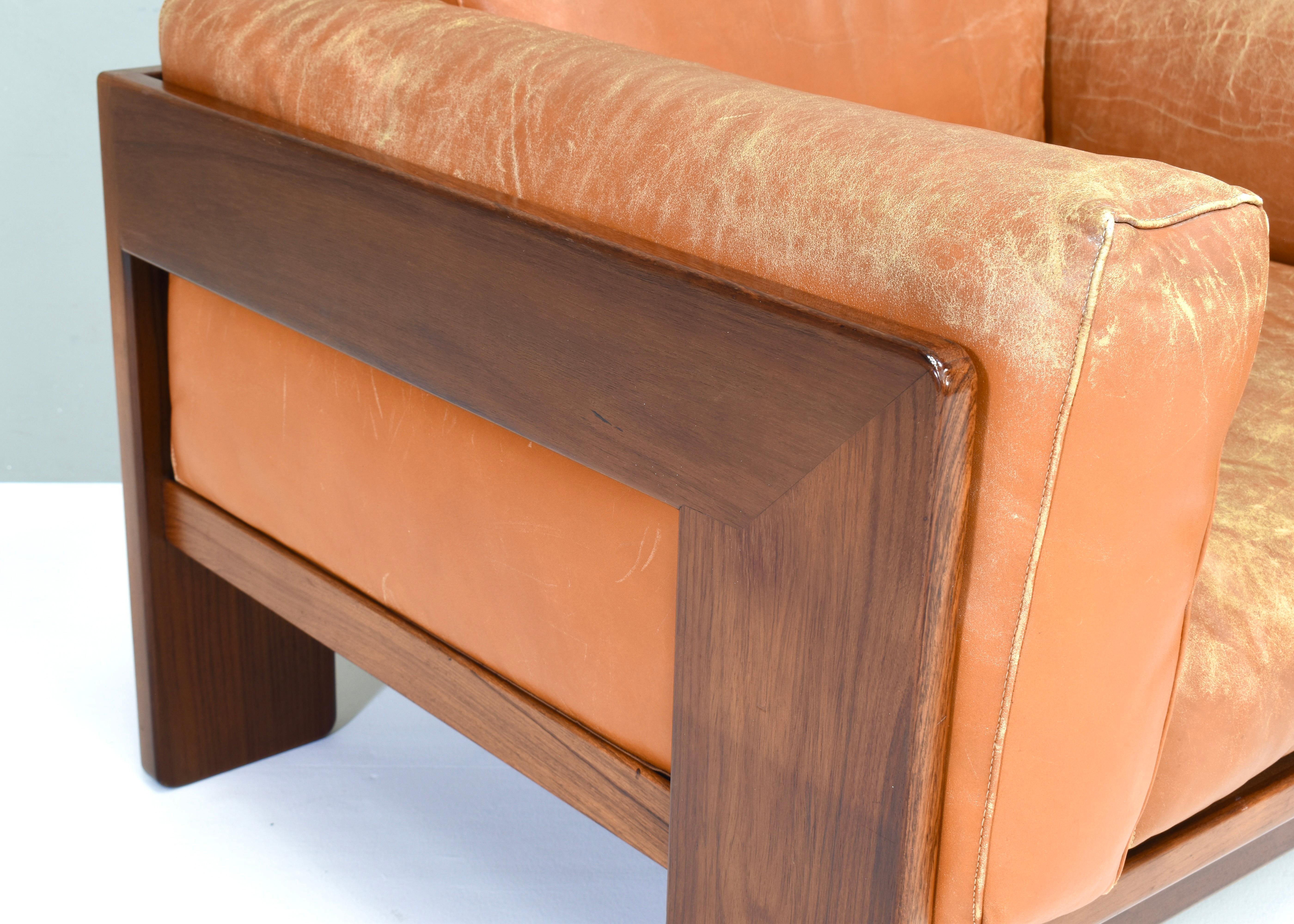Pair of Bastiano Chairs by Tobia Scarpa in Tan Leather, Gavina, Italy, 1975 8