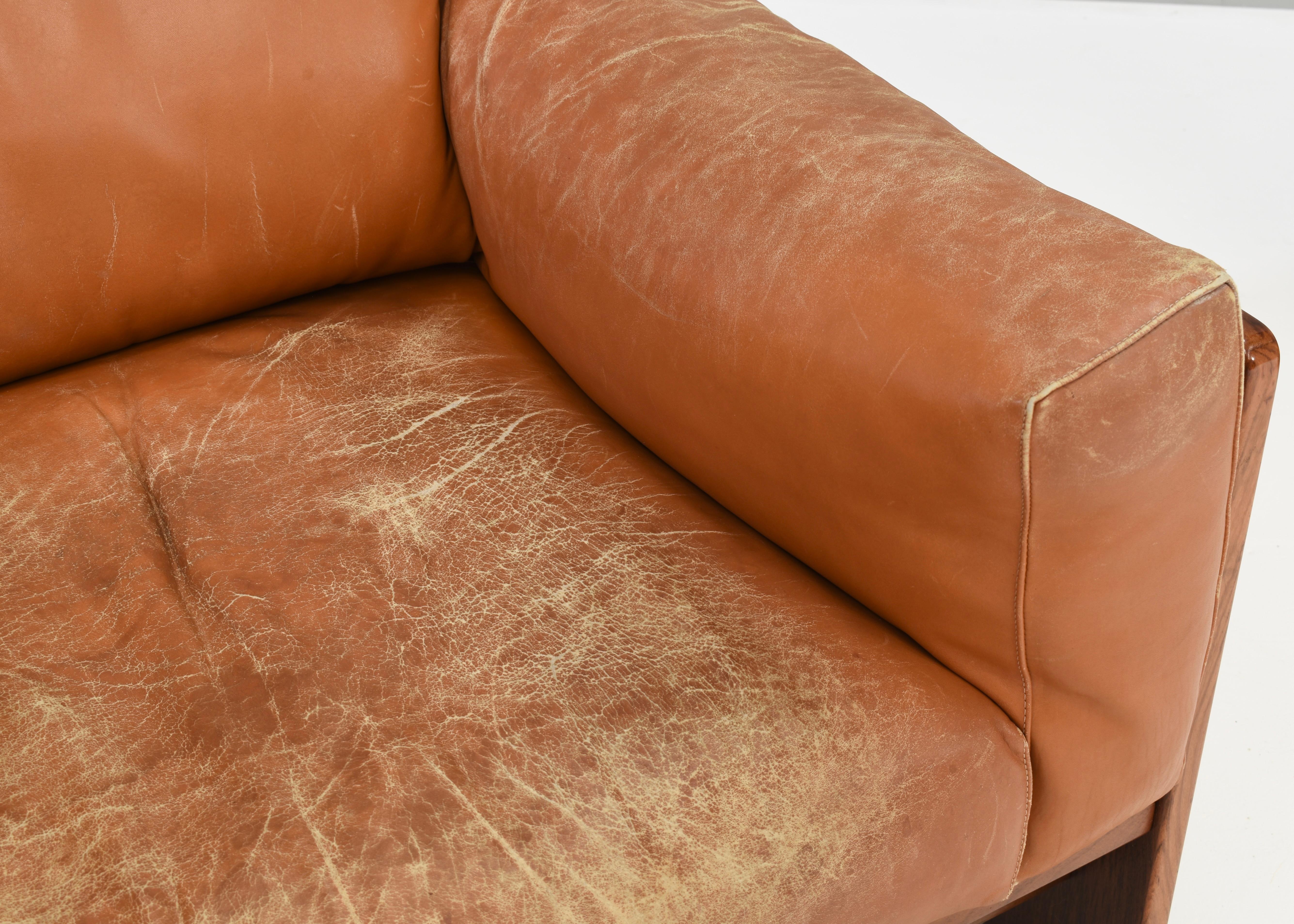 Pair of Bastiano Chairs by Tobia Scarpa in Tan Leather, Gavina, Italy, 1975 12