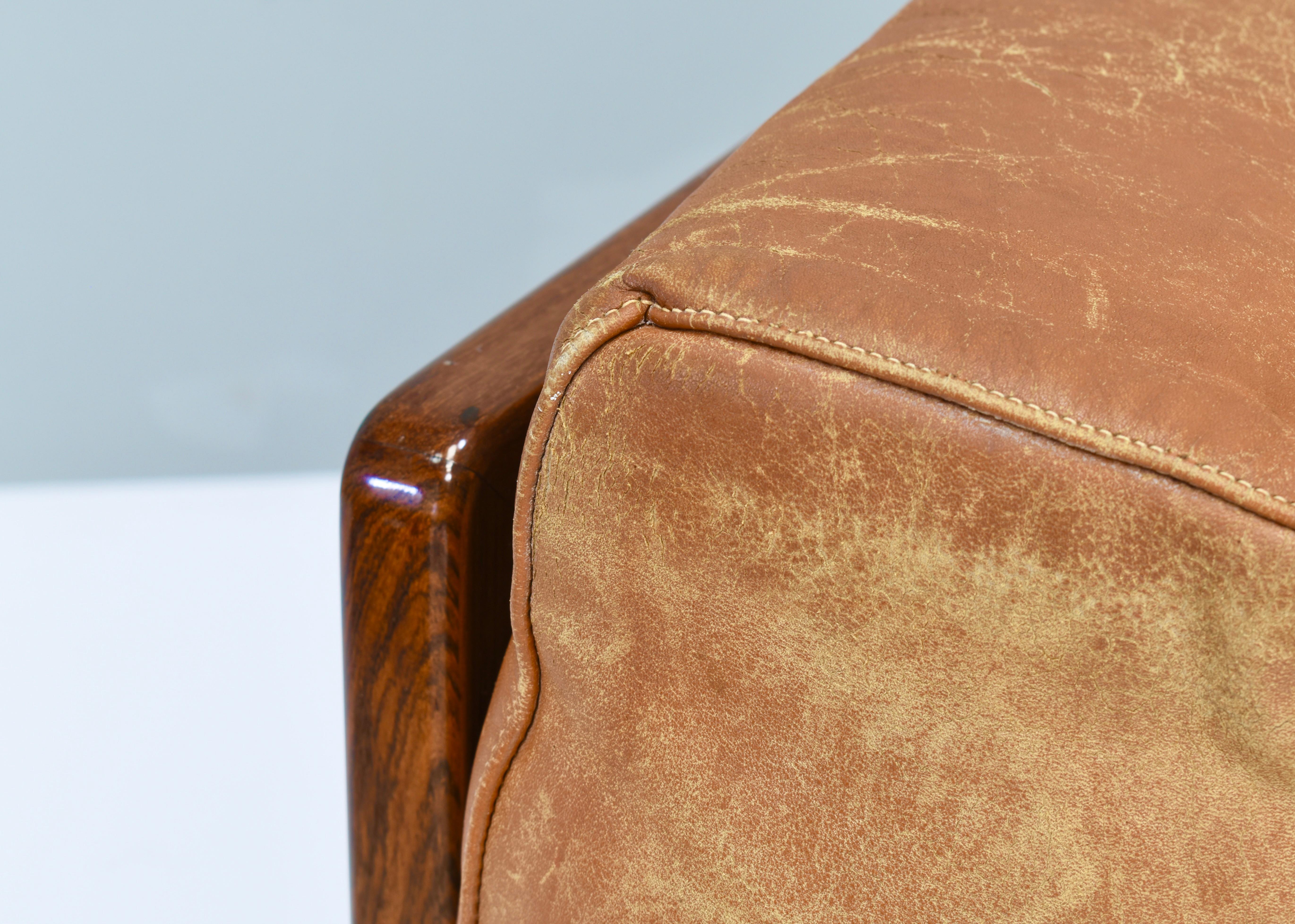Pair of Bastiano Chairs by Tobia Scarpa in Tan Leather, Gavina, Italy, 1975 13