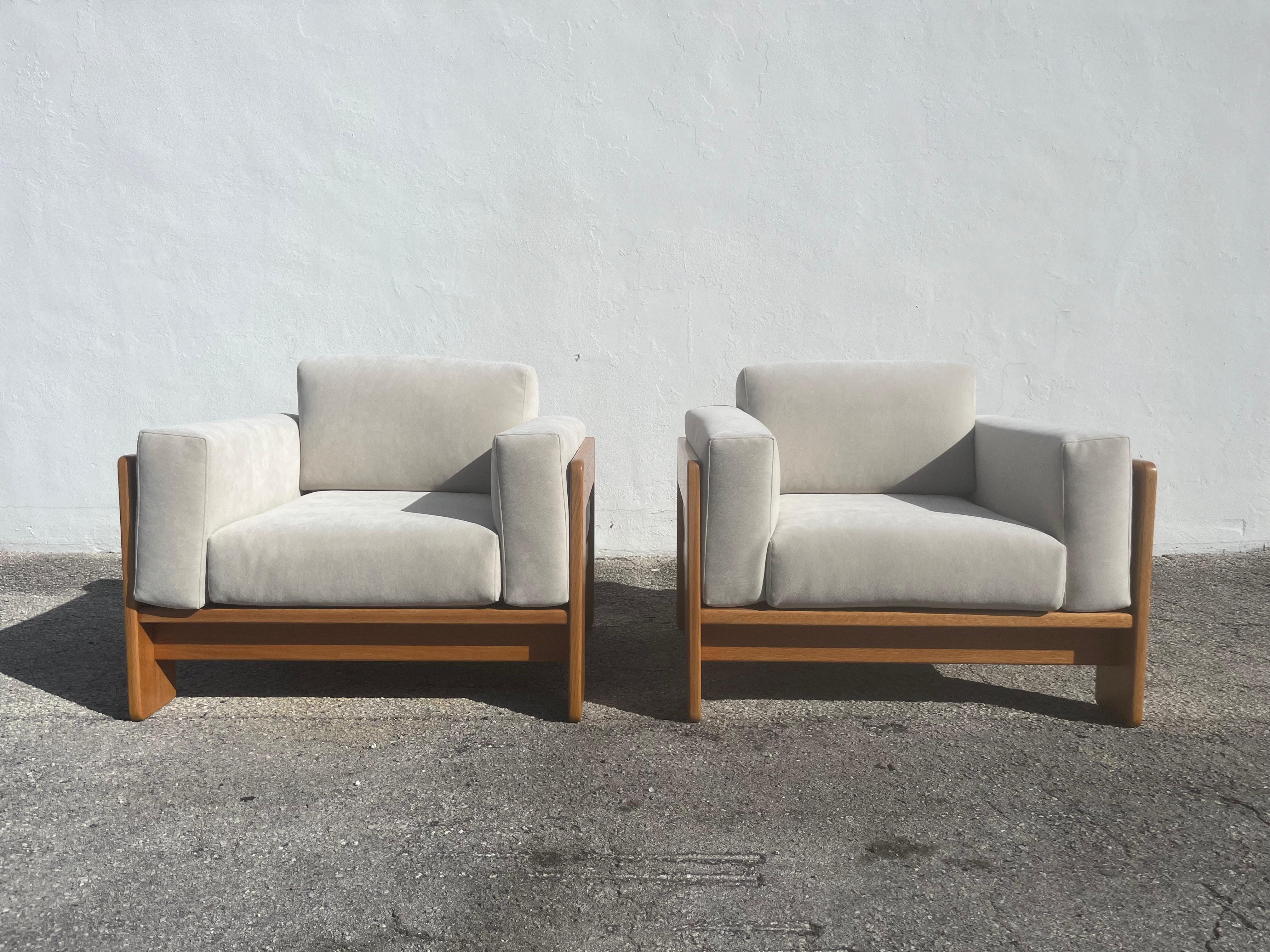 Pair of Bastiano Chairs by Tobia Scarpa, Knoll, Italy, Oak and Ivory 1979 3
