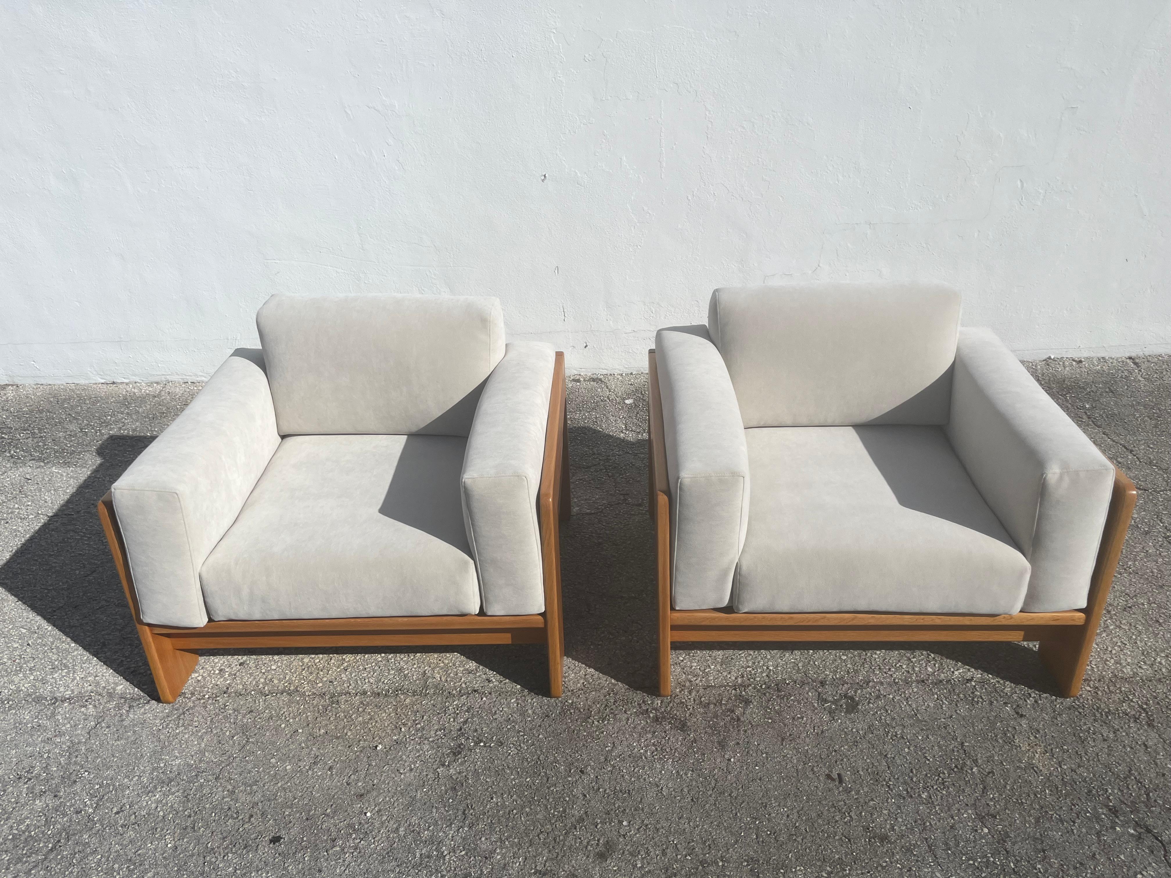 Pair of Bastiano Chairs by Tobia Scarpa, Knoll, Italy, Oak and Ivory 1979 4