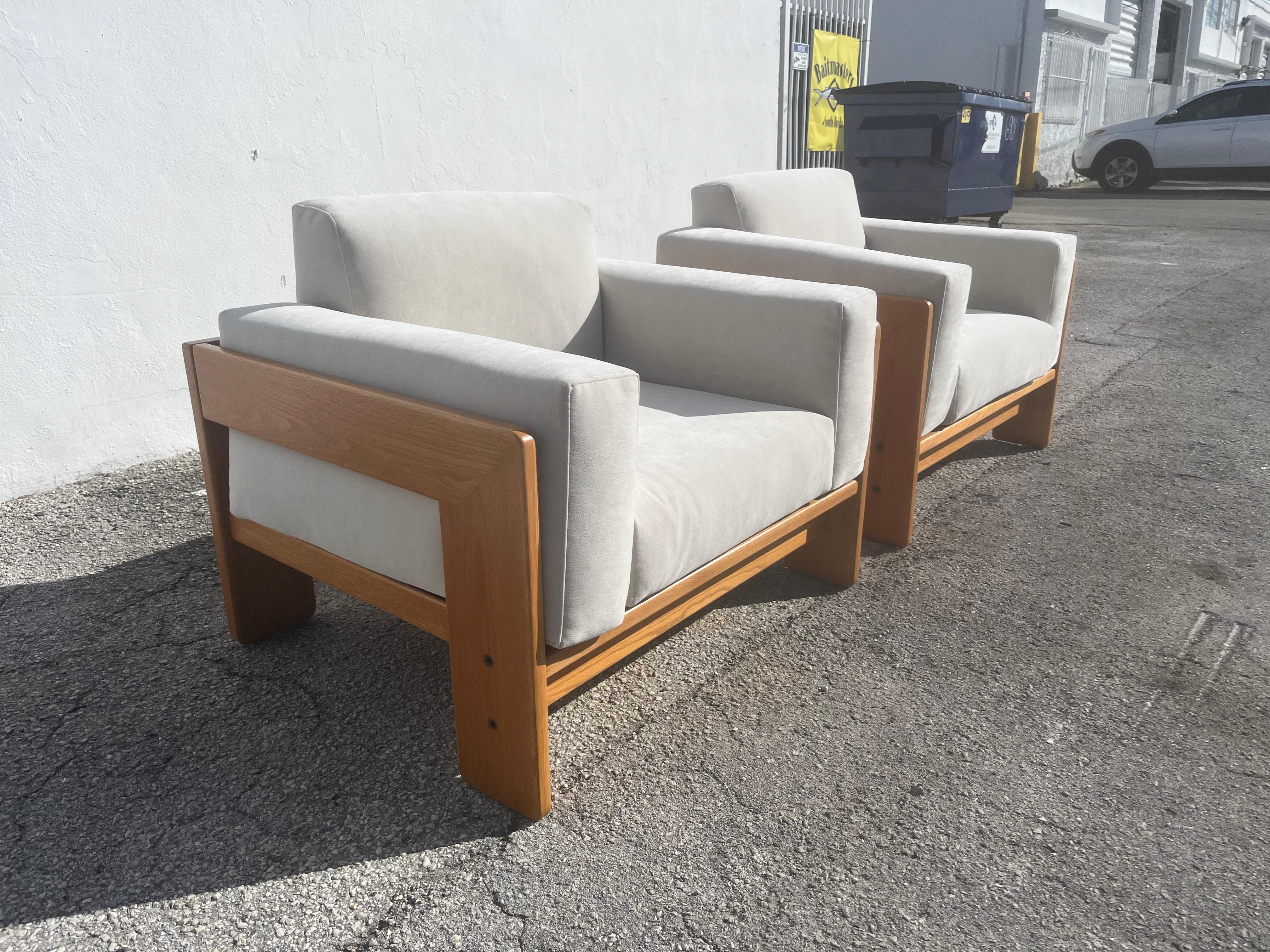 Pair of Bastiano Chairs by Tobia Scarpa, Knoll, Italy, Oak and Ivory 1979 8