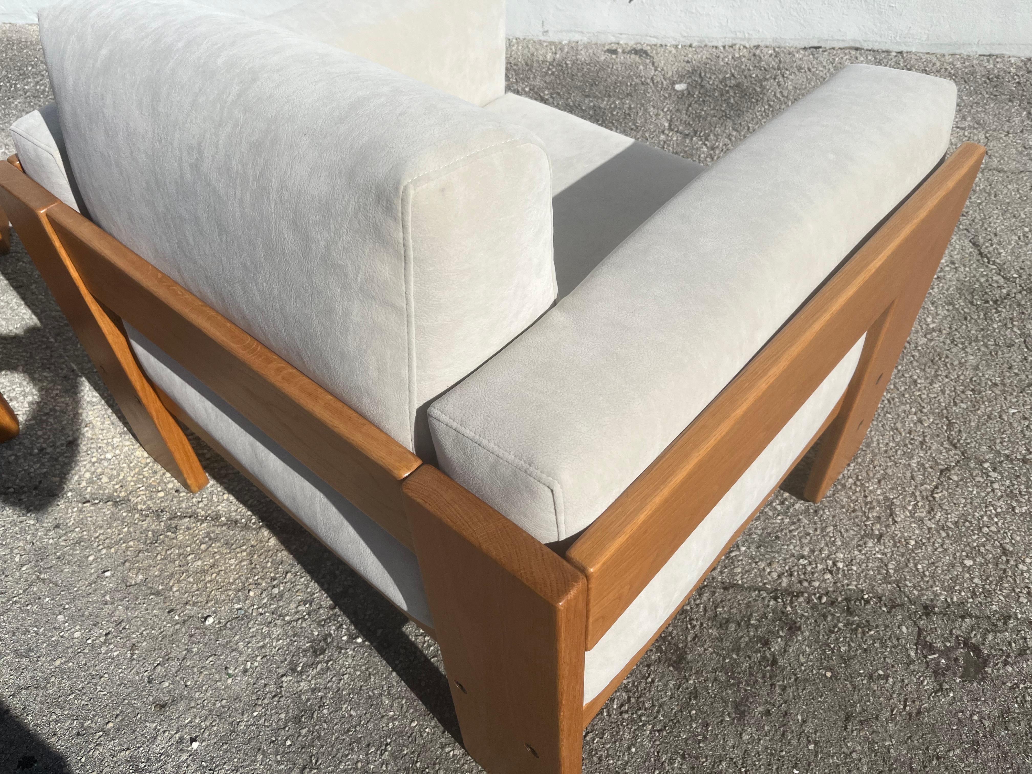 Pair of Bastiano Chairs by Tobia Scarpa, Knoll, Italy, Oak and Ivory 1979 13