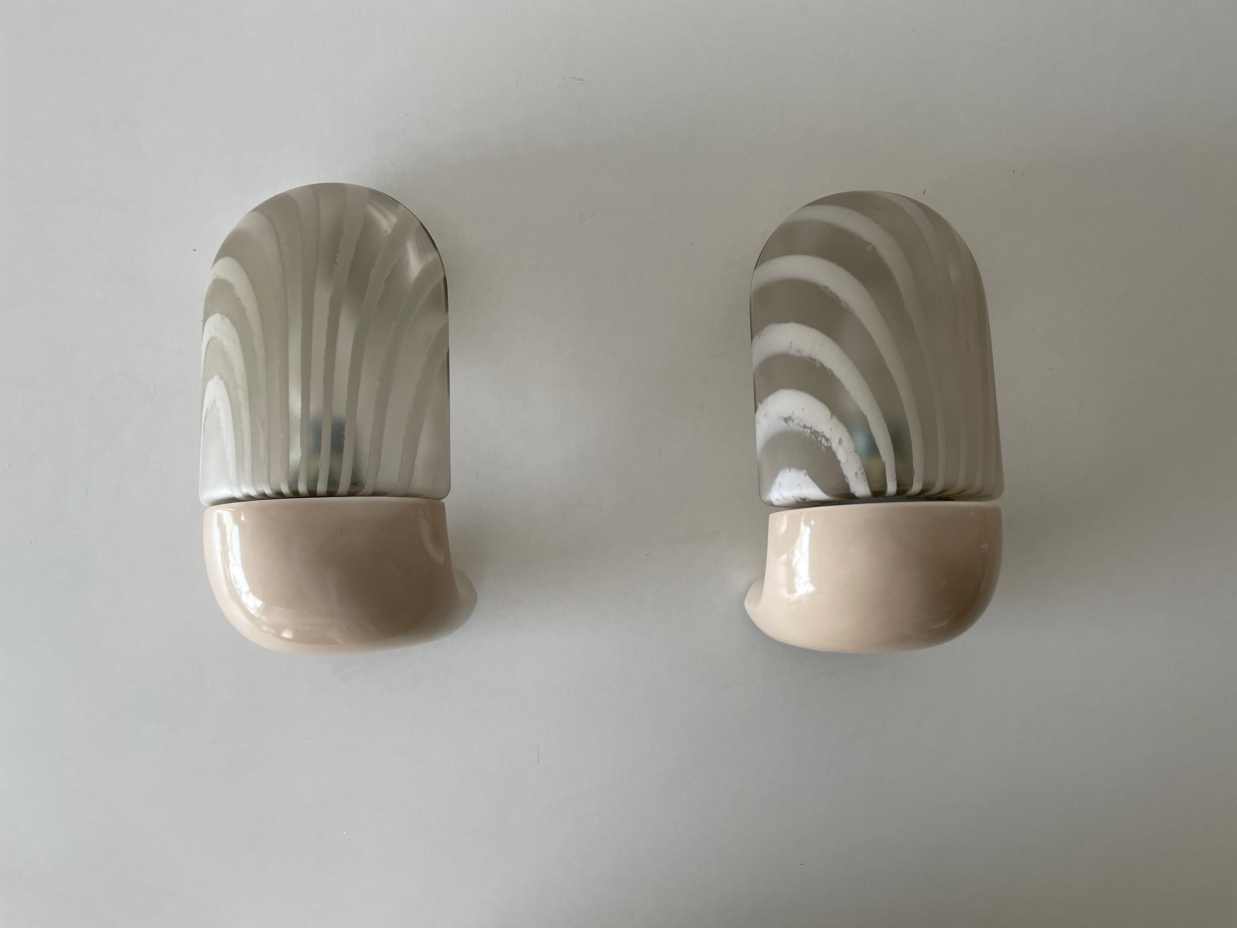Space Age Pair of Bathroom Wall Lamps by Peill Putzler, 1970s, Germany For Sale