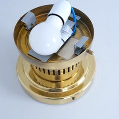 Pair of Bau Flush Mounts model 971-504 in Brass, Klaus Michalik, Orno 1980s