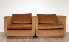Pair of Baughman for Thayer Coggin Cube Lounge Chairs Mid-Century Modern