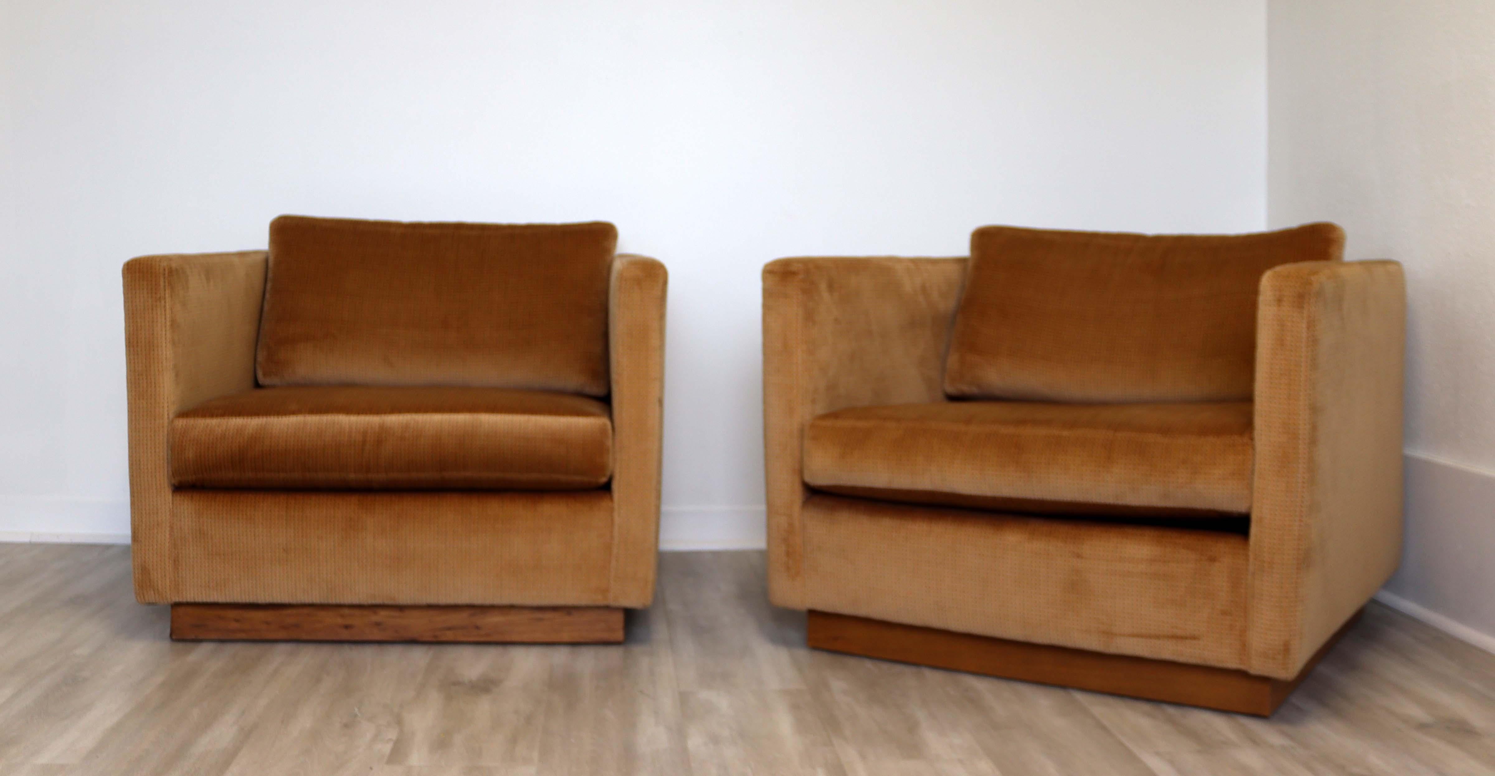 Pair of Baughman for Thayer Coggin Cube Lounge Chairs Mid-Century Modern 1