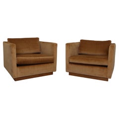 Pair of Baughman for Thayer Coggin Cube Lounge Chairs Mid-Century Modern