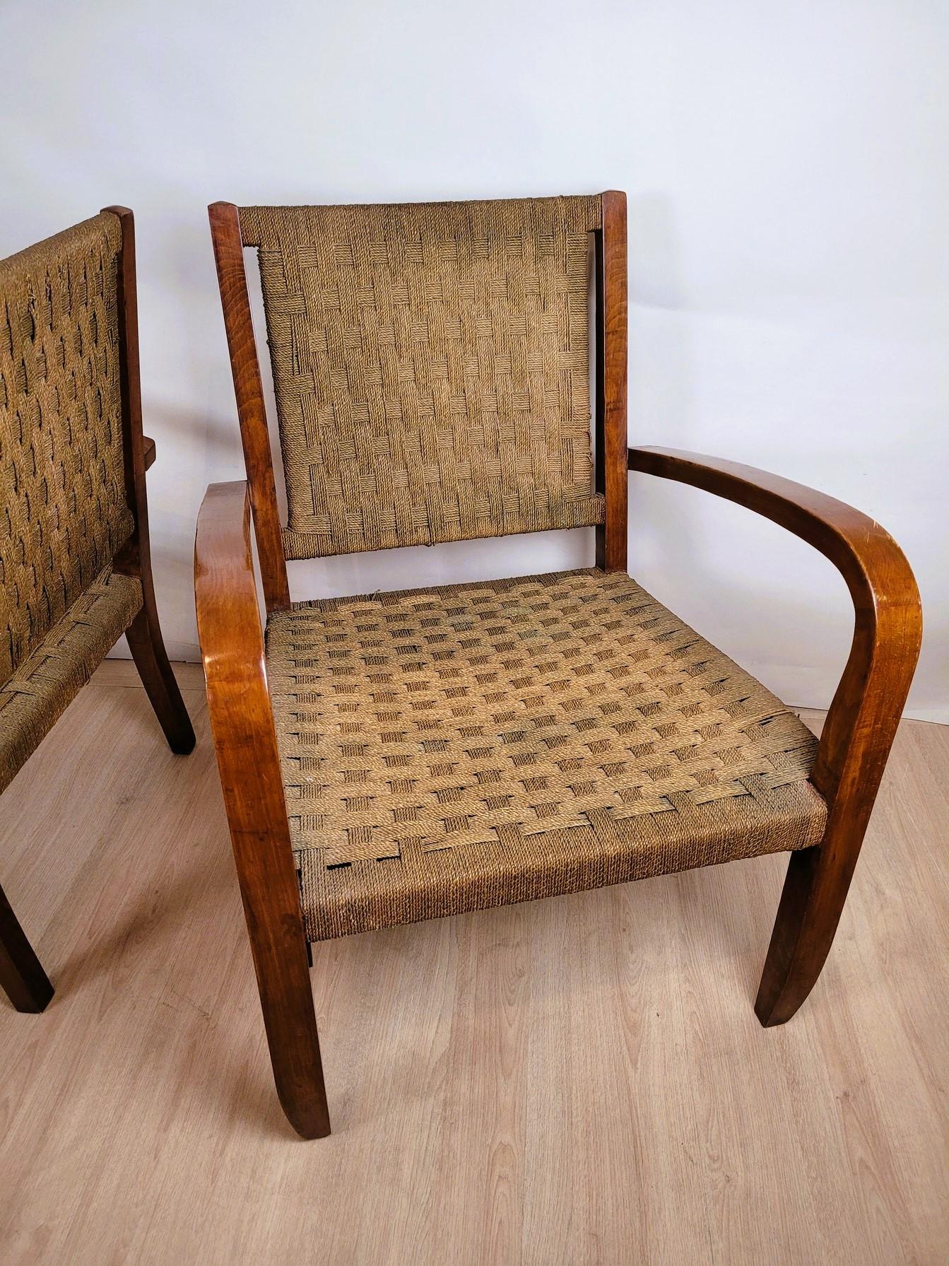 Pair Of Bauhaus Armchairs, Attr To E Dieckmann, Early 20th Century For Sale 5